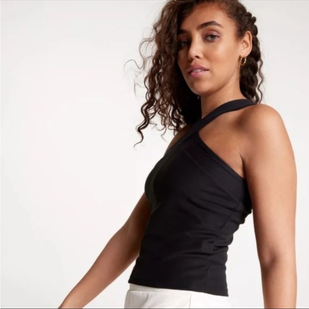 NWT- CALIA Rib Halter Tank Black Built in Bra Breathable Wicking Assorted Sizes - Picture 4 of 4
